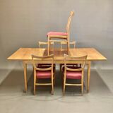 Set of 5 scandinavian chairs 1950