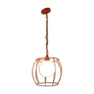 Suspension industrielle globe opaline