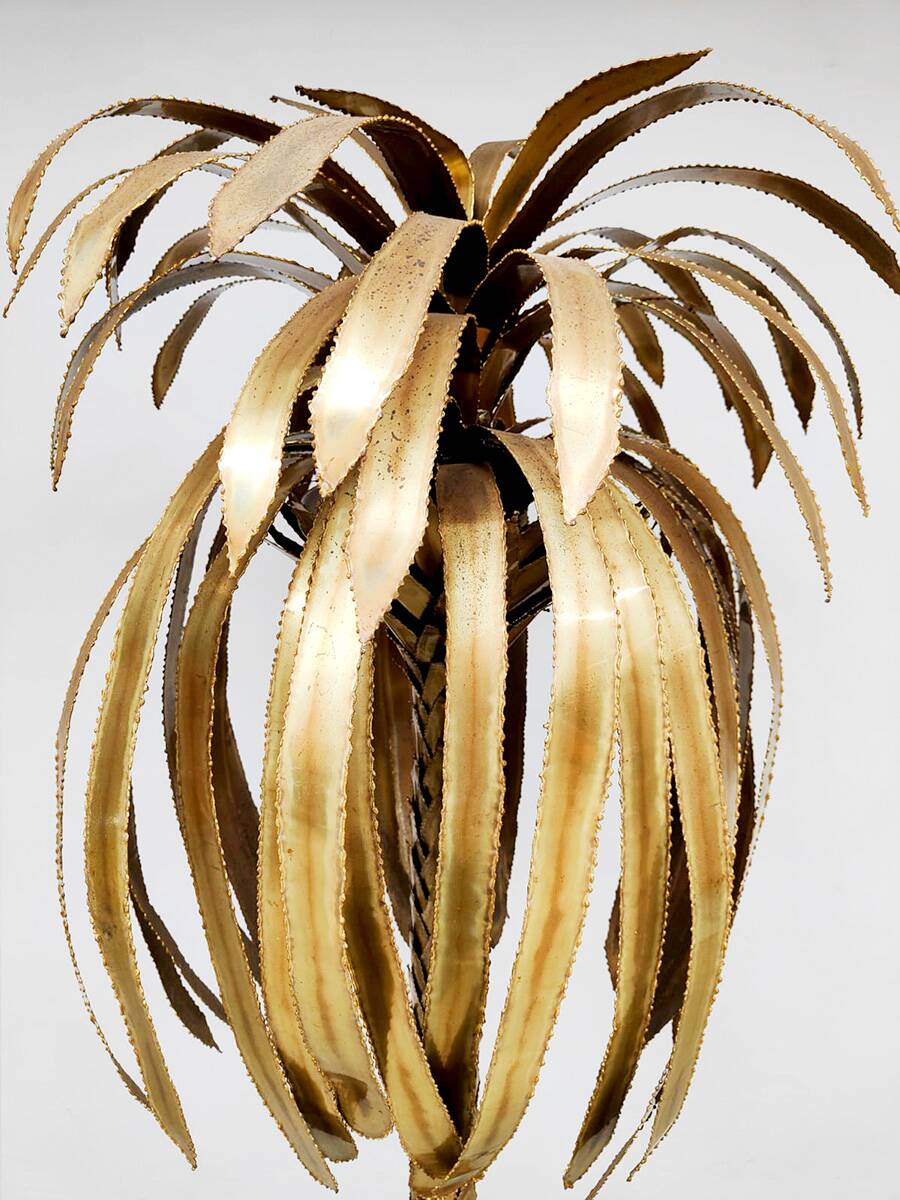 Vintage brass palmtree floor lamp Maison Jansen style