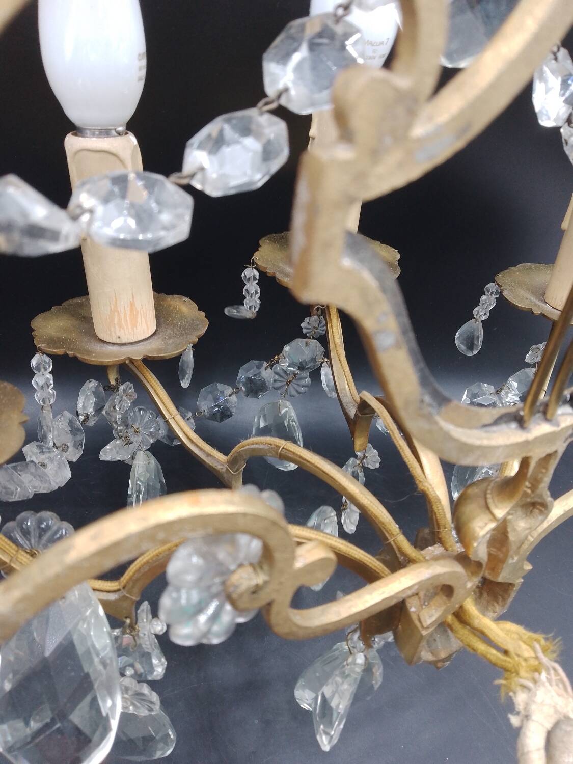 Lyre Garland Empire Tassels Wall Light 4 Lights Gilded Bronze