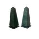 Pair of green marble obelisk bookends