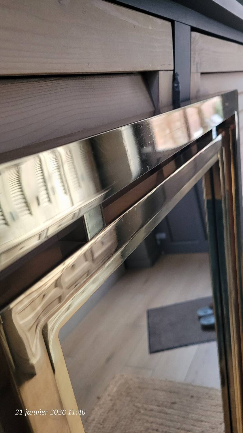 Large vintage design mirror in gold metal