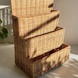 Vintage rattan storage basket