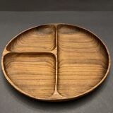 Set of six fondue plates, made of wood