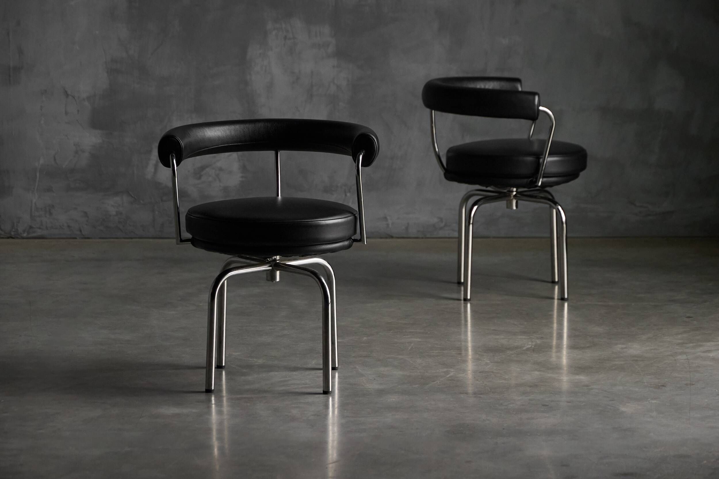 LC7 chairs by Charlotte Perriand, Le Corbusier and Pierre Jeanneret, 1980s