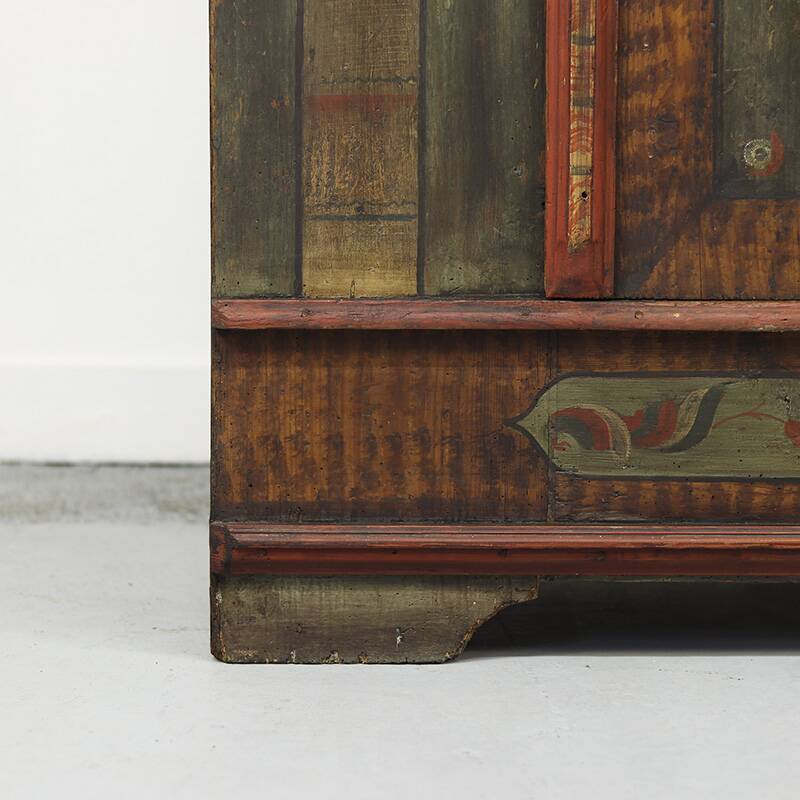 Painted Folk Art Bridal Cupboard