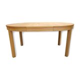 Vintage Round Oak Dining Table with Butterfly Extension 1960s Denmark