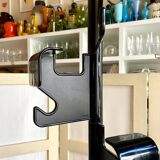 Coat rack with 8 hooks in metal and black plastic by Jean-Pierre Vitrac for Manade, 1970s