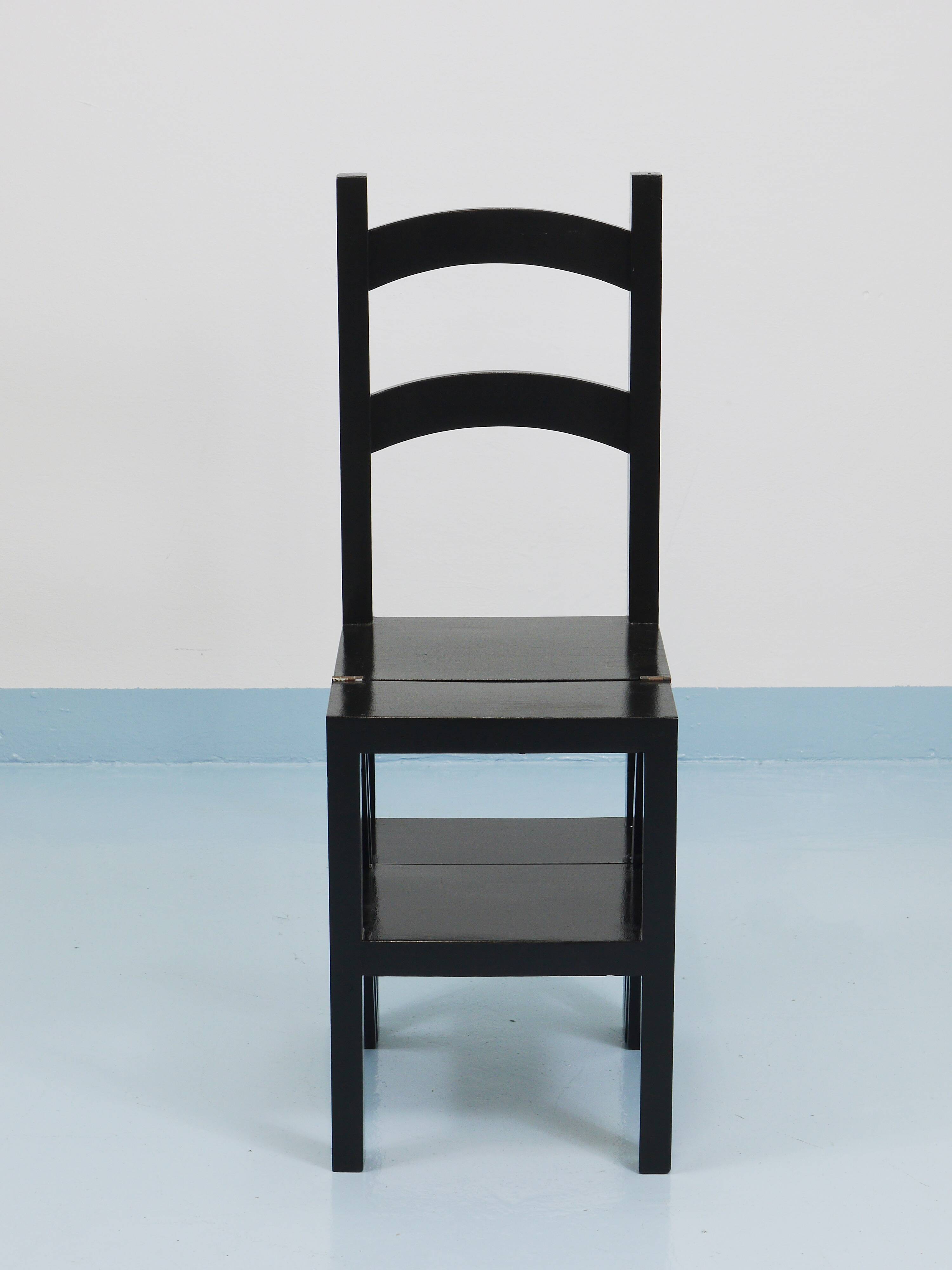 Black Metamorphic Library Steps Folding Ladder Chair, Germany, 1970s