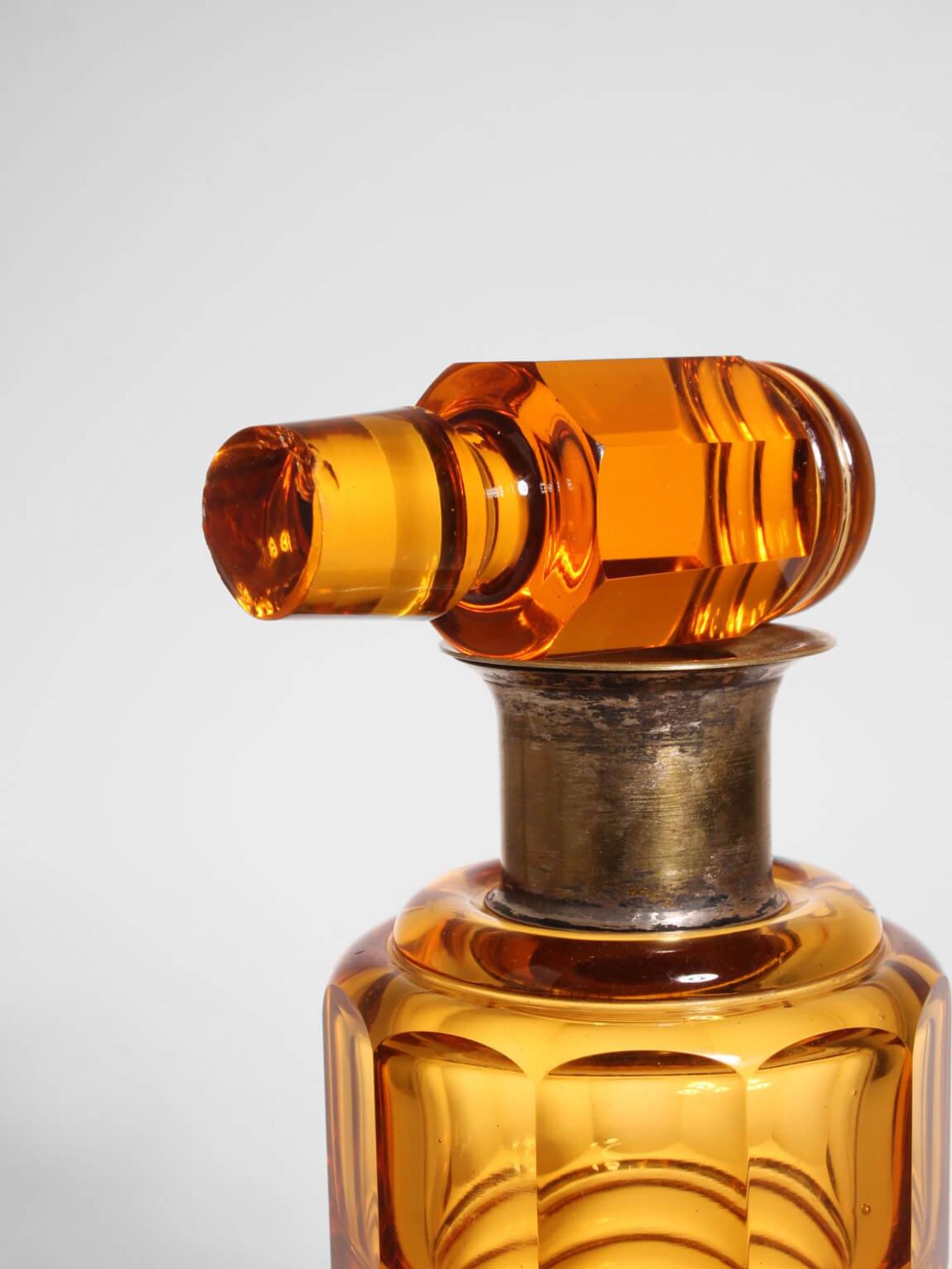 Art Deco Amber Glass Decanter, 1930s