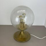Large Hollywood Regency brass globe table lamp, Italy 1970s