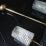 Lustre suspension eclairage vintage lineaire a 2 tetes 1950