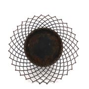 Black mesh metal cache pot in the style of Mathieu Matégot, 1950s.