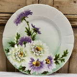 4 anciennes assiettes fleurs Luneville
