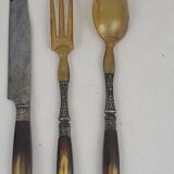 Art Deco serving cutlery with horn handle