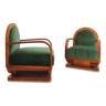 Paire de fauteuils Art deco & velours de mohair