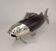 Italian Tre Spade Fish Shaped Rose Wood & Silverplate Pepper Mill or Grinde