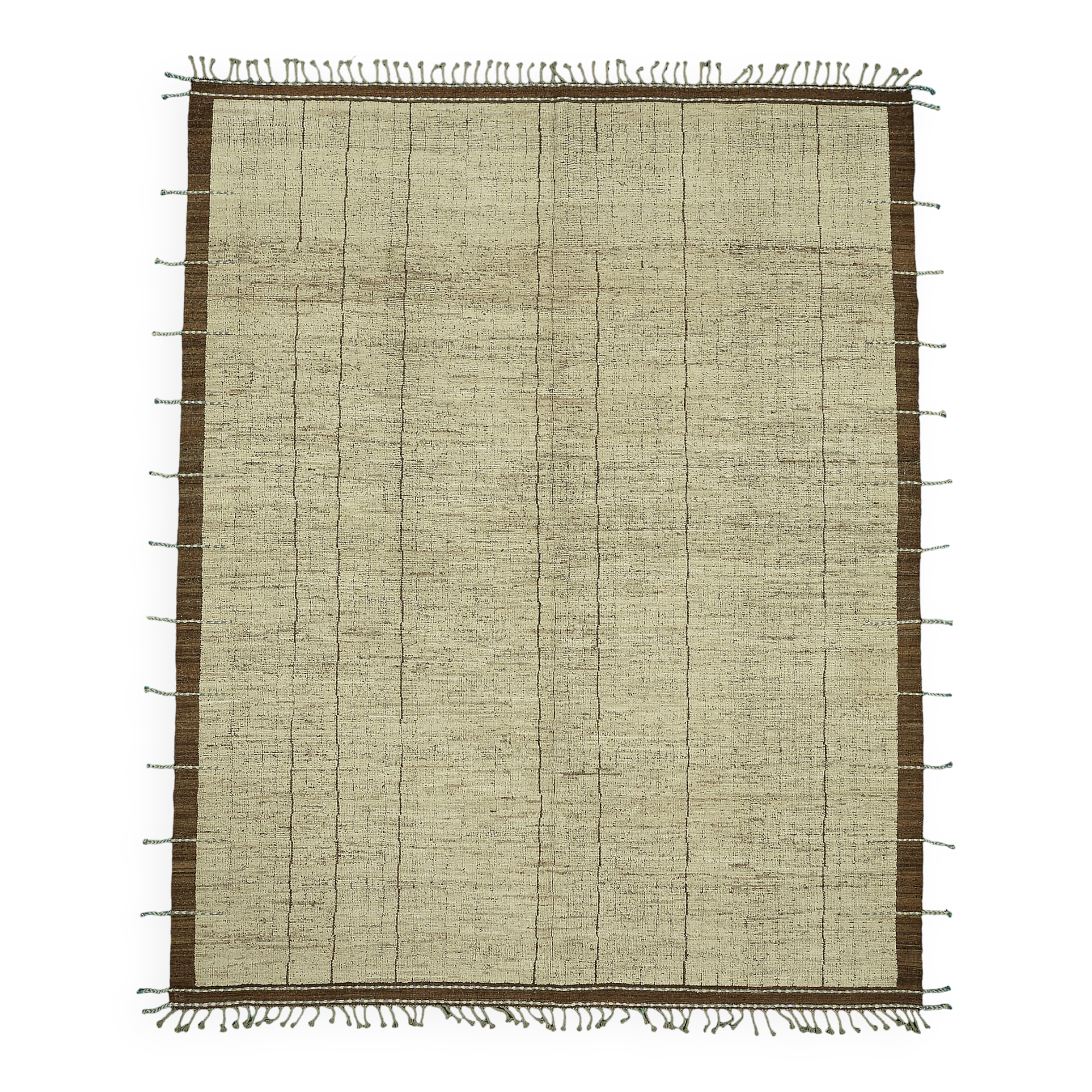 Handmade Turkish One of a Kind 290 cm x 362 cm Beige Wool Carpet