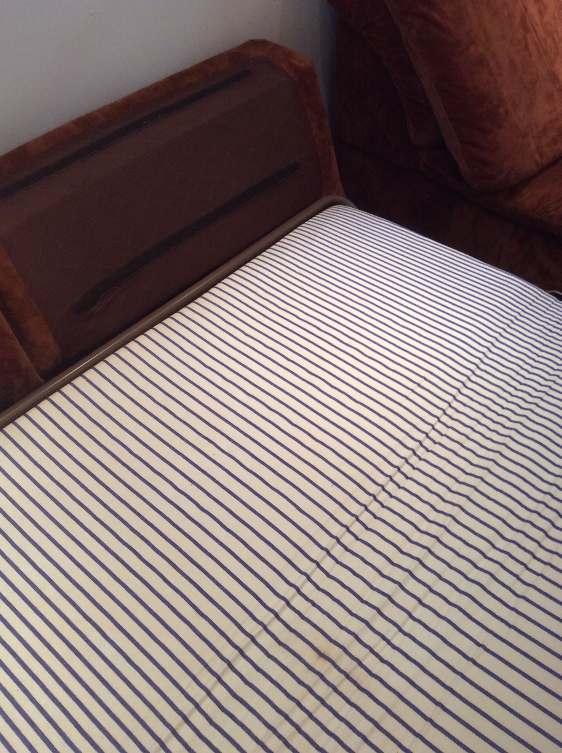 Vintage corner sofa modular velvet orange burned 70 years