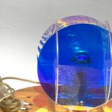 Angelo Mellia, Nova Model, Modern Lucite Table Lamp, Iridescence Colors, France