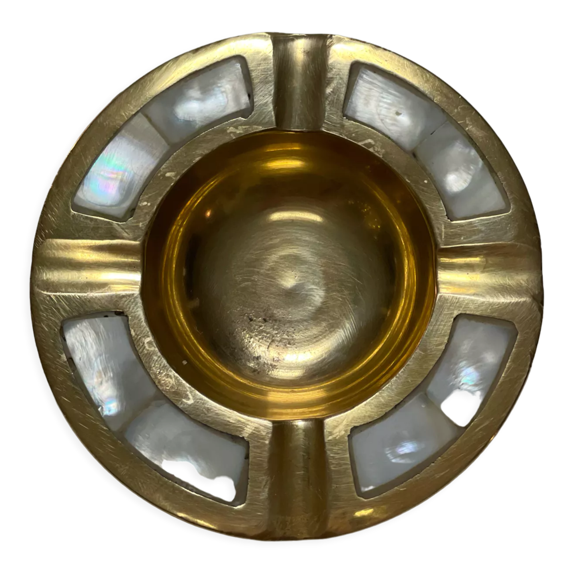 Ashtray brass and mother-of-pearl
