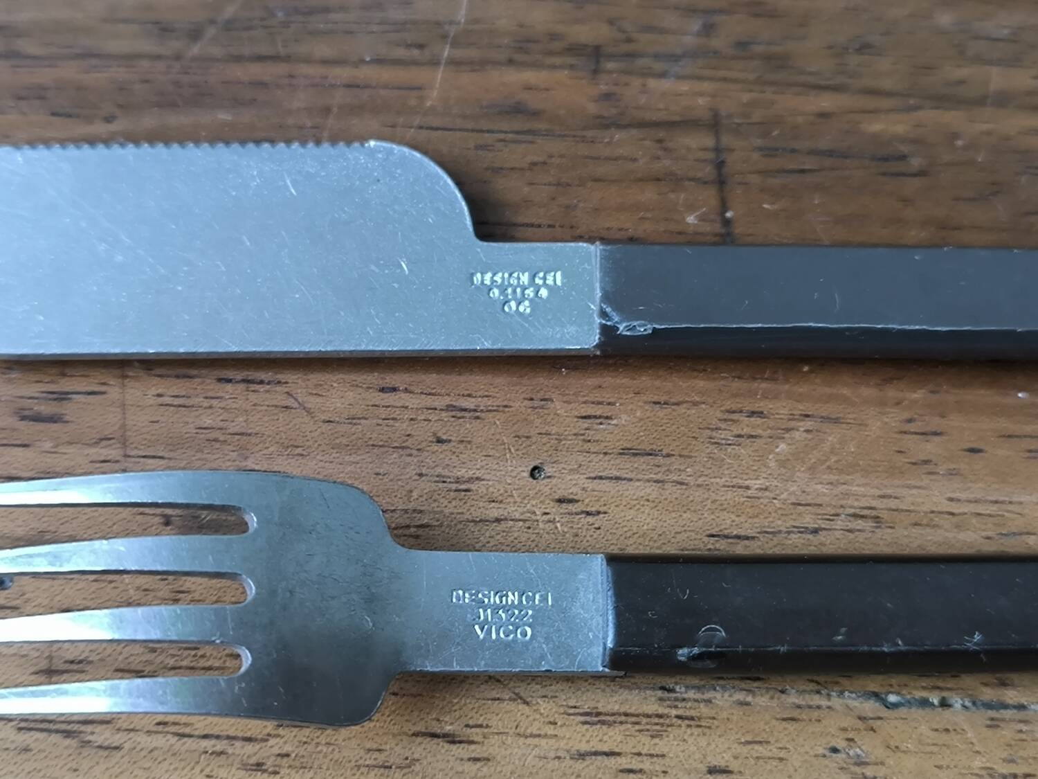 Vintage Air France fork and knife set designed by Vico.