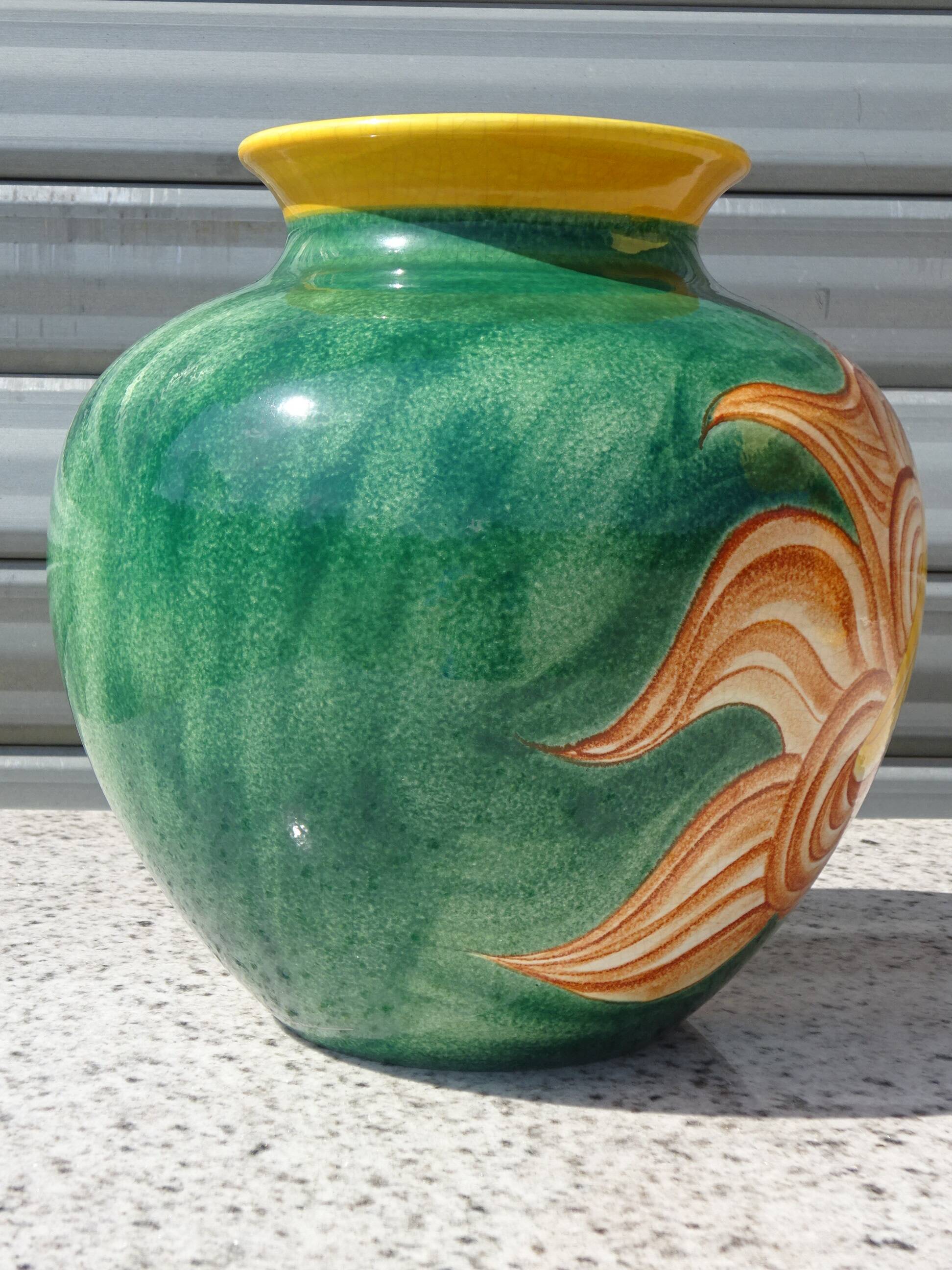 Lampe en céramique avec plat et vase assorti