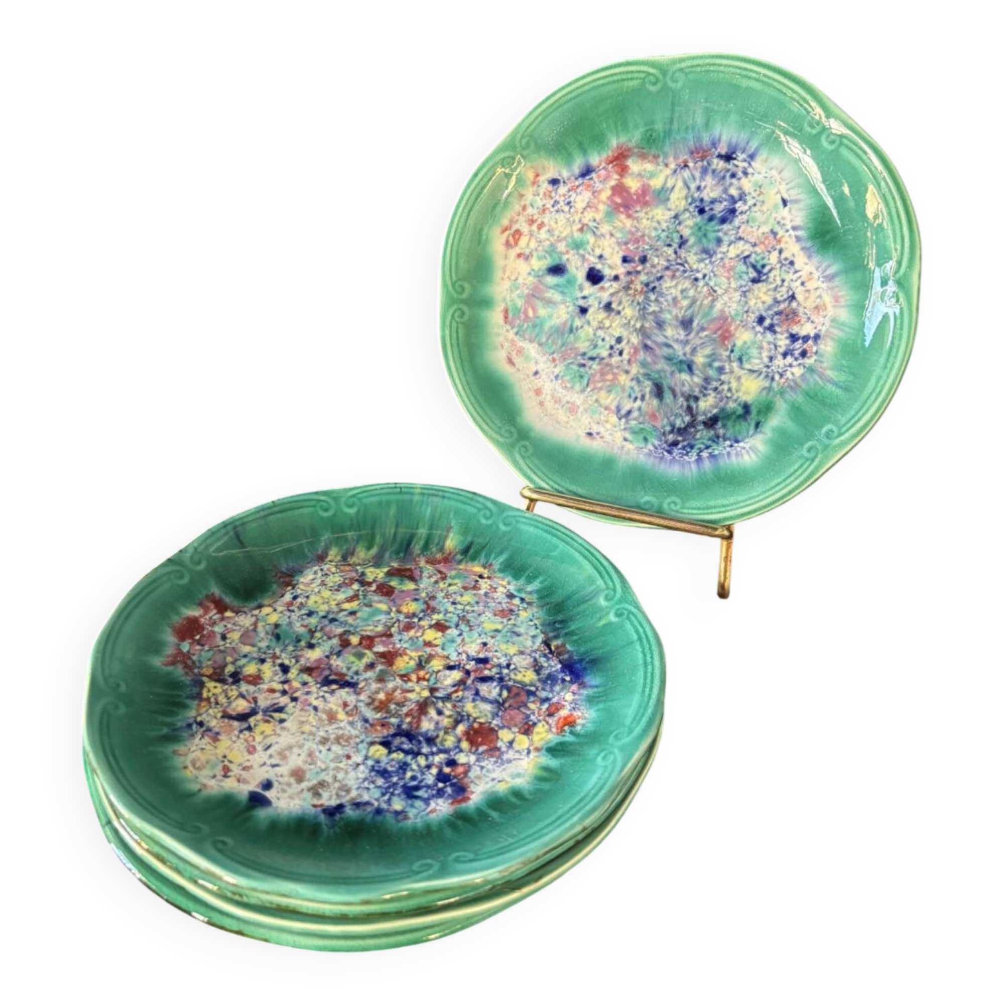 Flamed ceramic plates