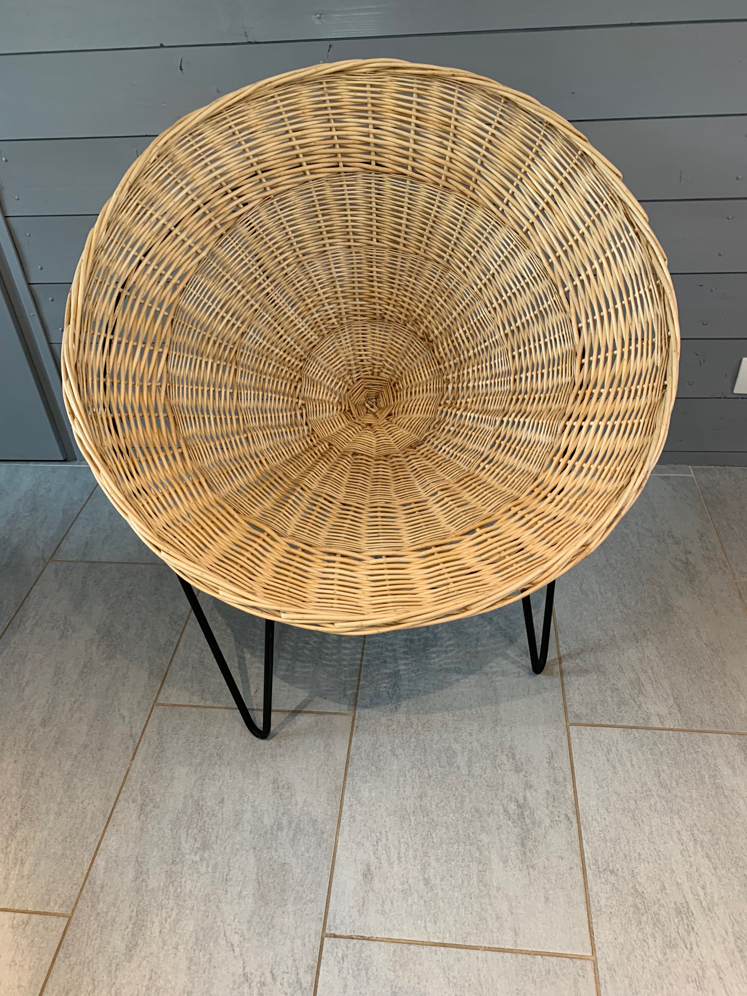 Pair of vintage rattan armchairs