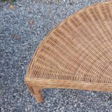 Rattan armchair and rattan coffee table from the 70s