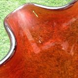 Large Cornet Vase / Table Centre Blown glass and ruby red