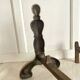 Pair of brass and cast iron fire dogs