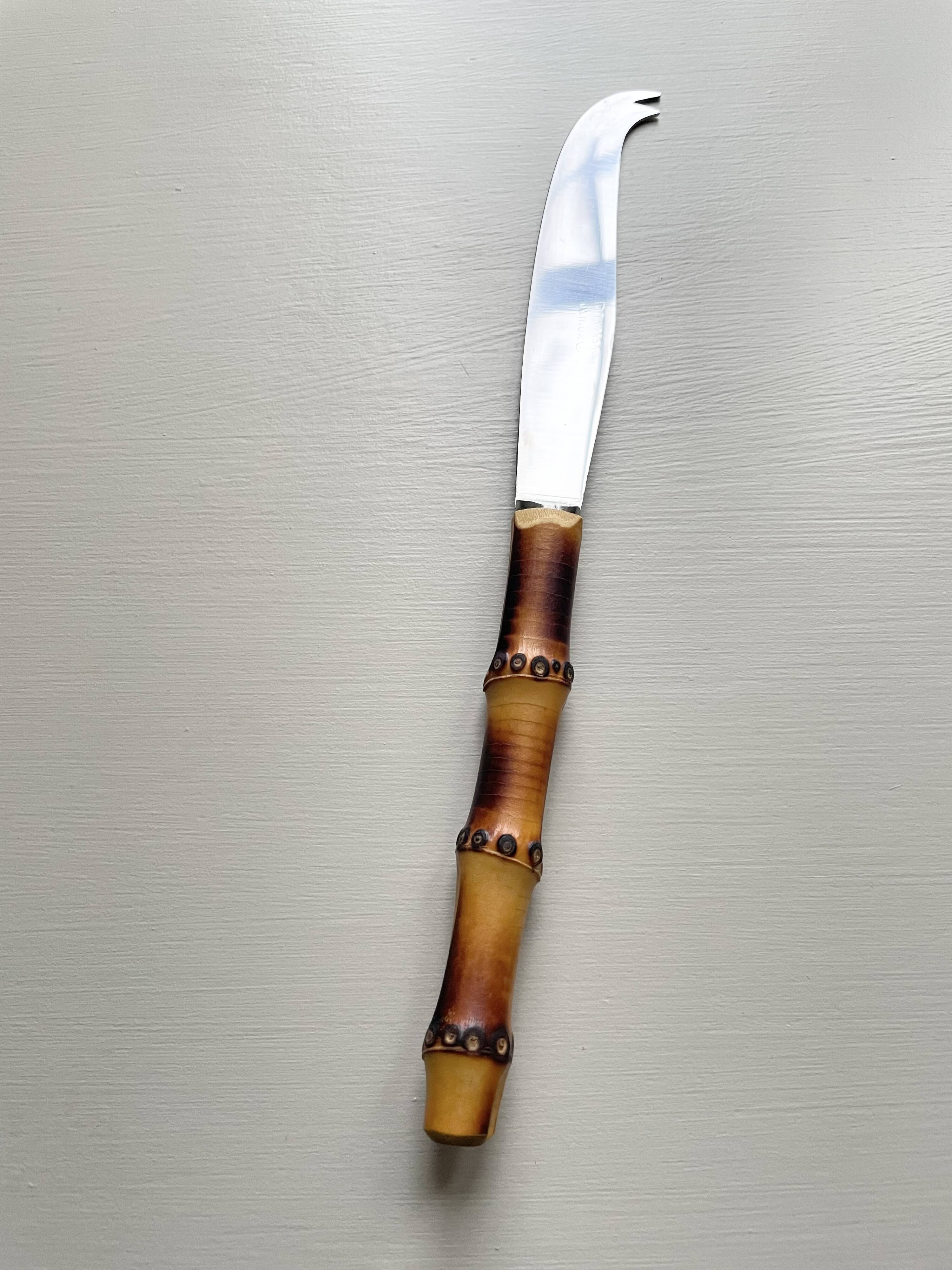 Serving cutlery with bamboo handles