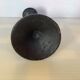 Brutalist black cast iron fish candle holder