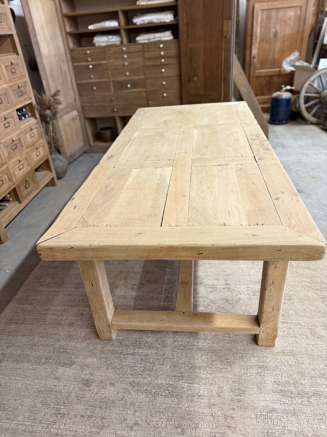 Large farmhouse table with 10 drawers