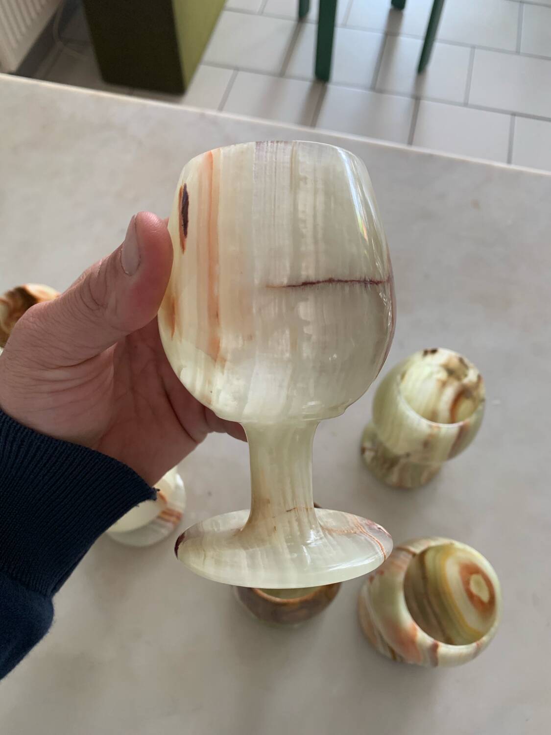 Vintage Onyx Glass Lot Circa 1970