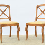 Pair of back chairs with braces