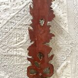 Decorative carved wooden ornament bouquet flowers and ribbon