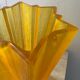 Art Deco star vase in yellow glass from the 1950s