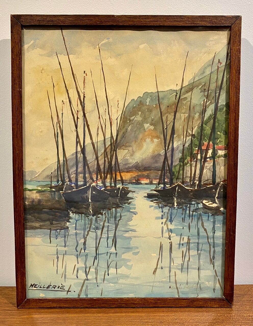Old painting, marine, signed xx century