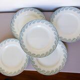 5 flat plates in ironstone from St Amand model Réjane 210726
