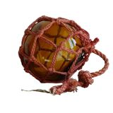 Flotteur de pêche vintage français en verre ambré