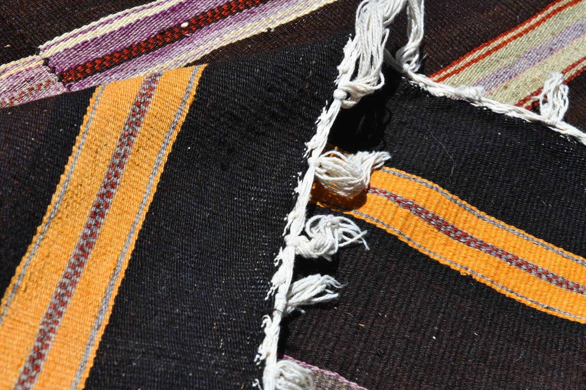 Tapis Kilim turc à motif marocain rayé en 100 % laine, 181x305 cm