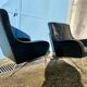2 vintage faux leather armchairs