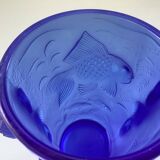 Barolac Josef Inwald Bohemian Art Deco Seahorse Vase, Rare Model, Blue