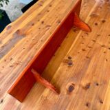 Mahogany-colored wooden shelf