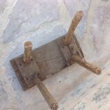 Brutalist milking stool in solid wood