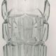 Vintage moulded glass vase, geometric relief decoration 1970