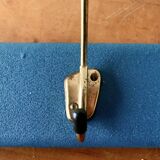 Vintage wall coat rack - 3 brass coat hooks