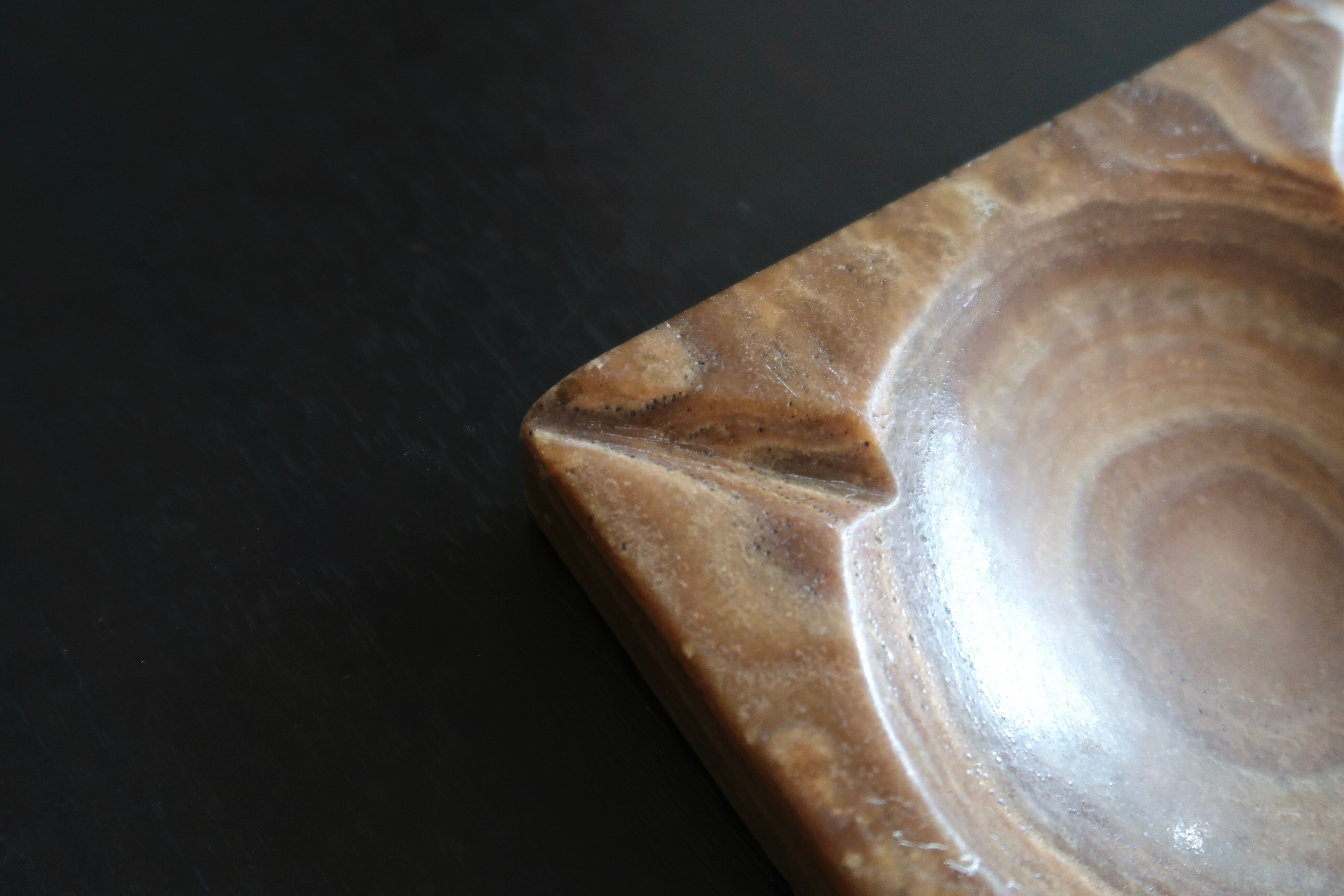 Carved stone ashtray, 70s